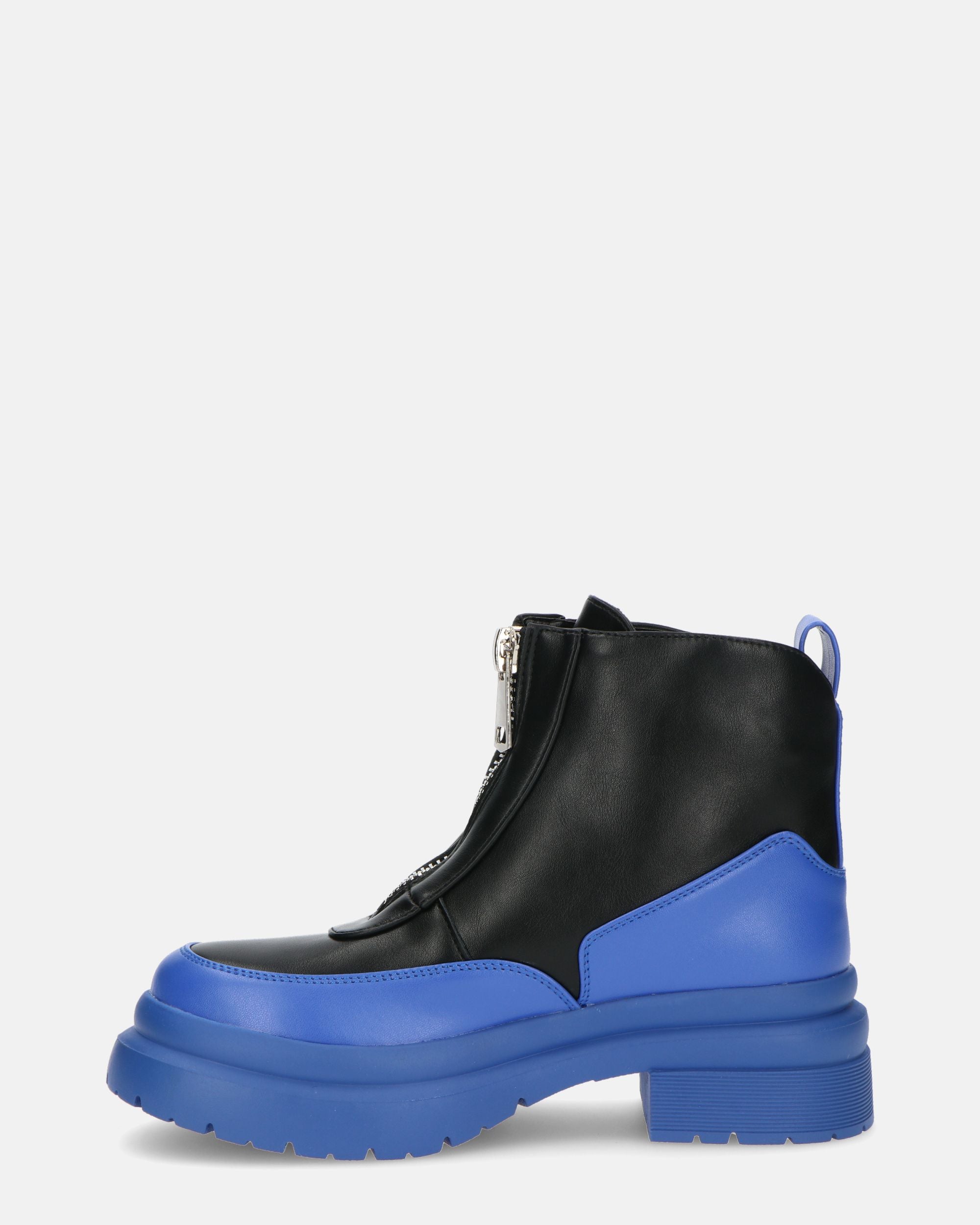 CHRISTIANE - chaussures bleues à glissière en PU