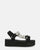 LIZIE- sandalo con plateau in camoscio nero e gemme