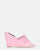 MARGHERITA - sandali con zeppa in glassy rosa a trama coccodrillo