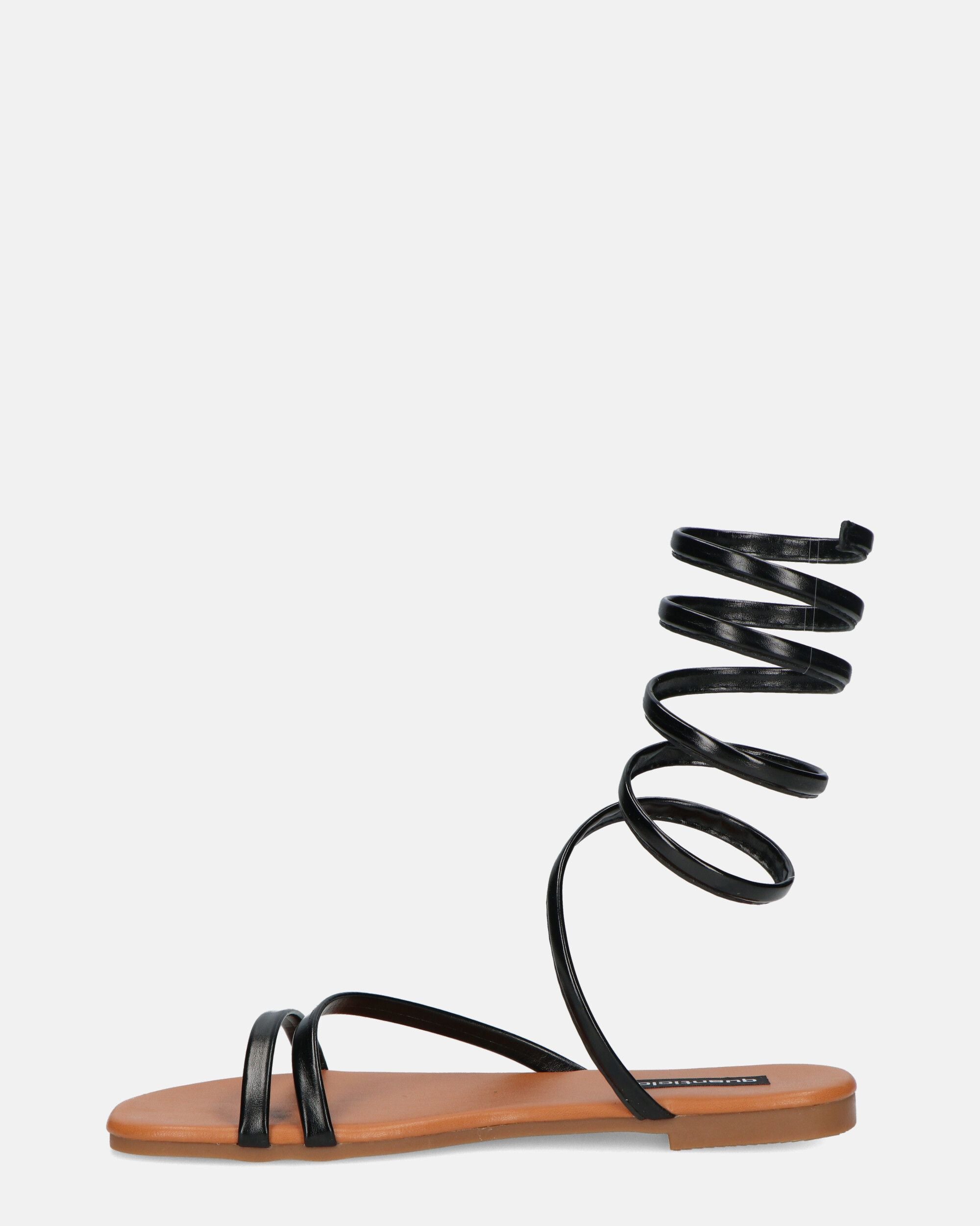 SIENNA - sandali con suola marrone e spirale nera