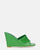MARGHERITA - sandali con zeppa in glassy verde a trama coccodrillo