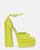 AVA - sandali con tacchi alti in ecopelle verde e gemme nel cinturino