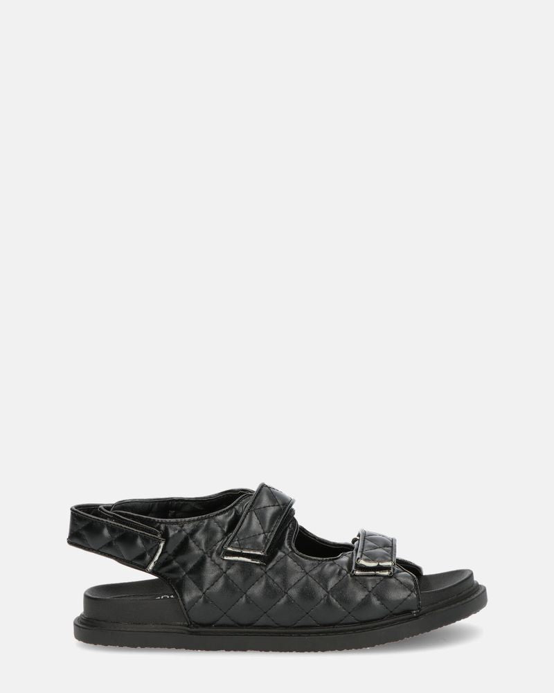 ALIZEE - sandali in ecopelle nera con effetto padded