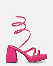 AZUKA - sandales fuchsia à talon et spirale