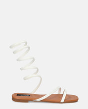 SIENNA - sandali con suola marrone e spirale bianca