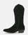 JADYN - stivaletto texano in camoscio nero con frangette