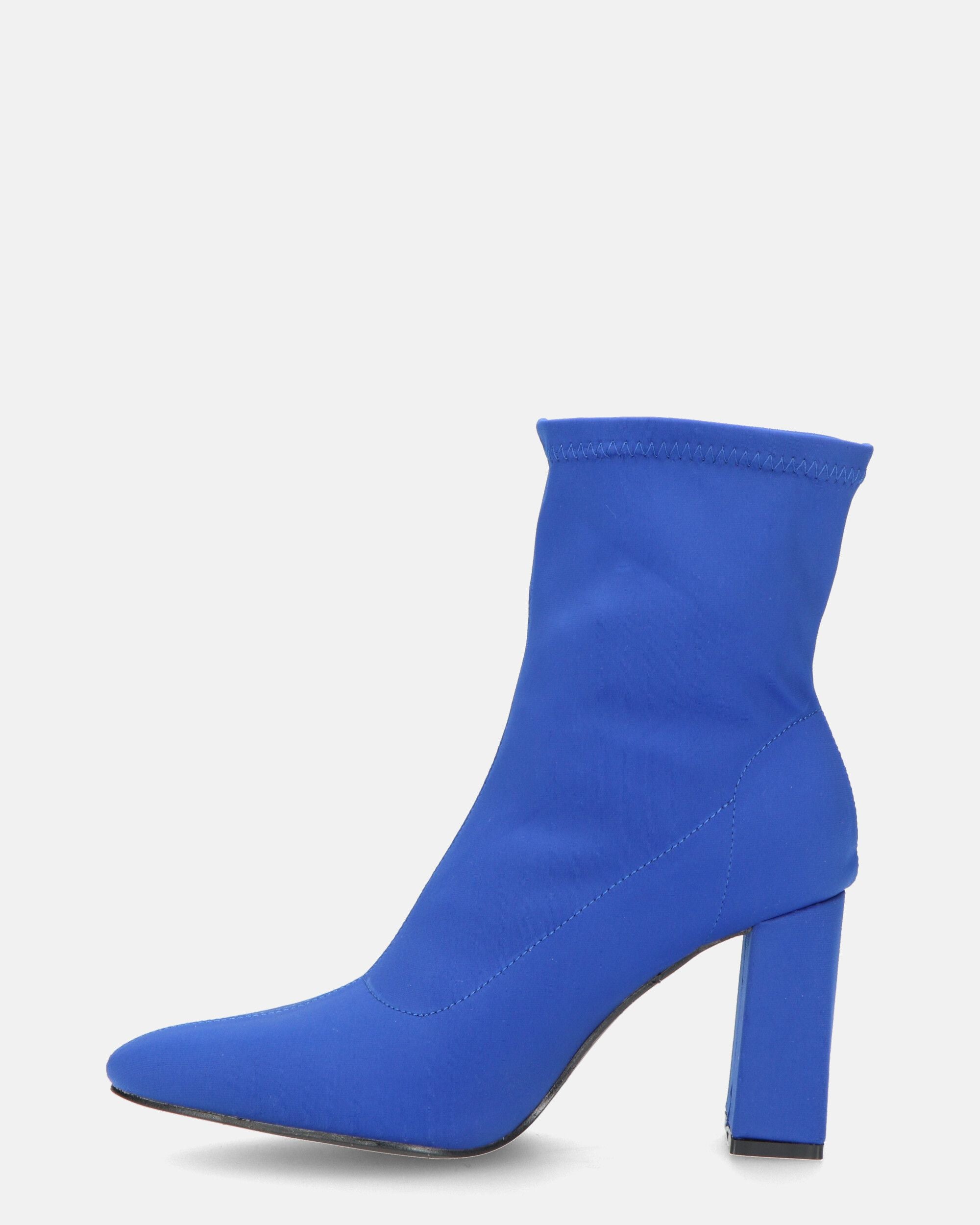 MARGOT - stivaletti in lycra blu con tacco