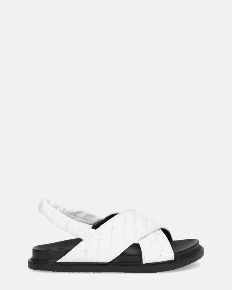 MICH - sandali bianchi con ecopelle padded