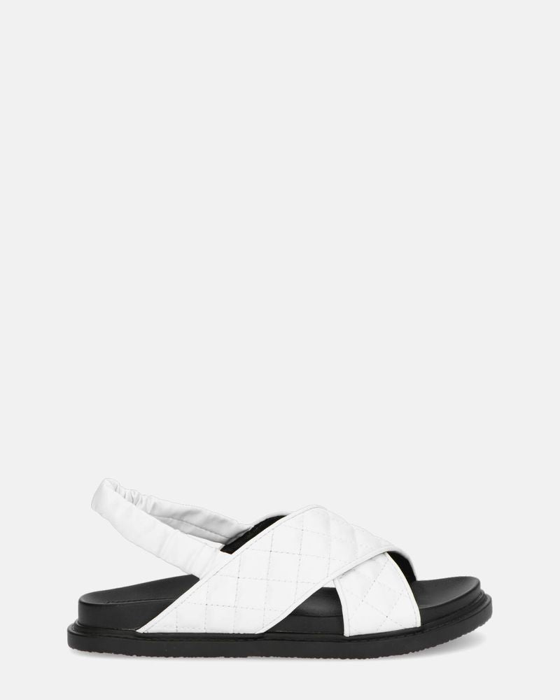 MICH - sandales blanches avec simili cuir rembourré