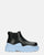 NOLINE - stivaletti chelsea con tacco basso e platform azzurro