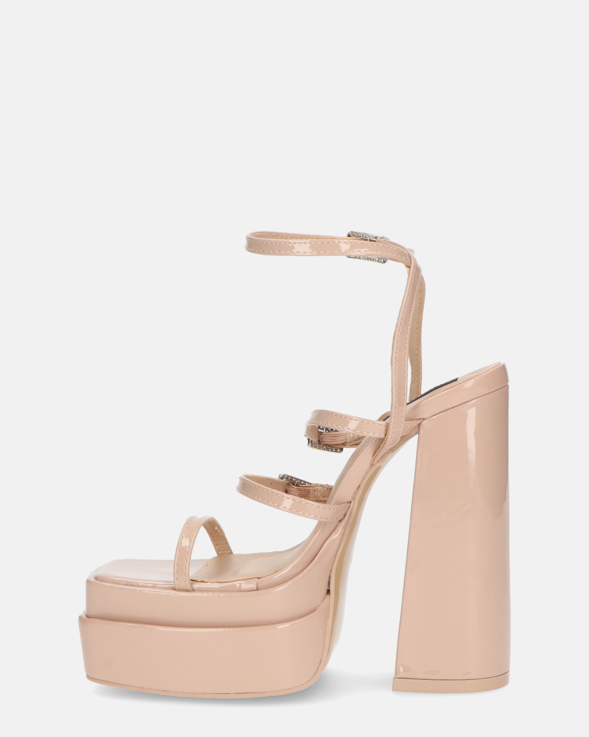 TEXA - sandali con cinturino e tacco alto in beige