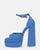 AVA - sandali con tacchi alti in lycra blu e gemme nel cinturino
