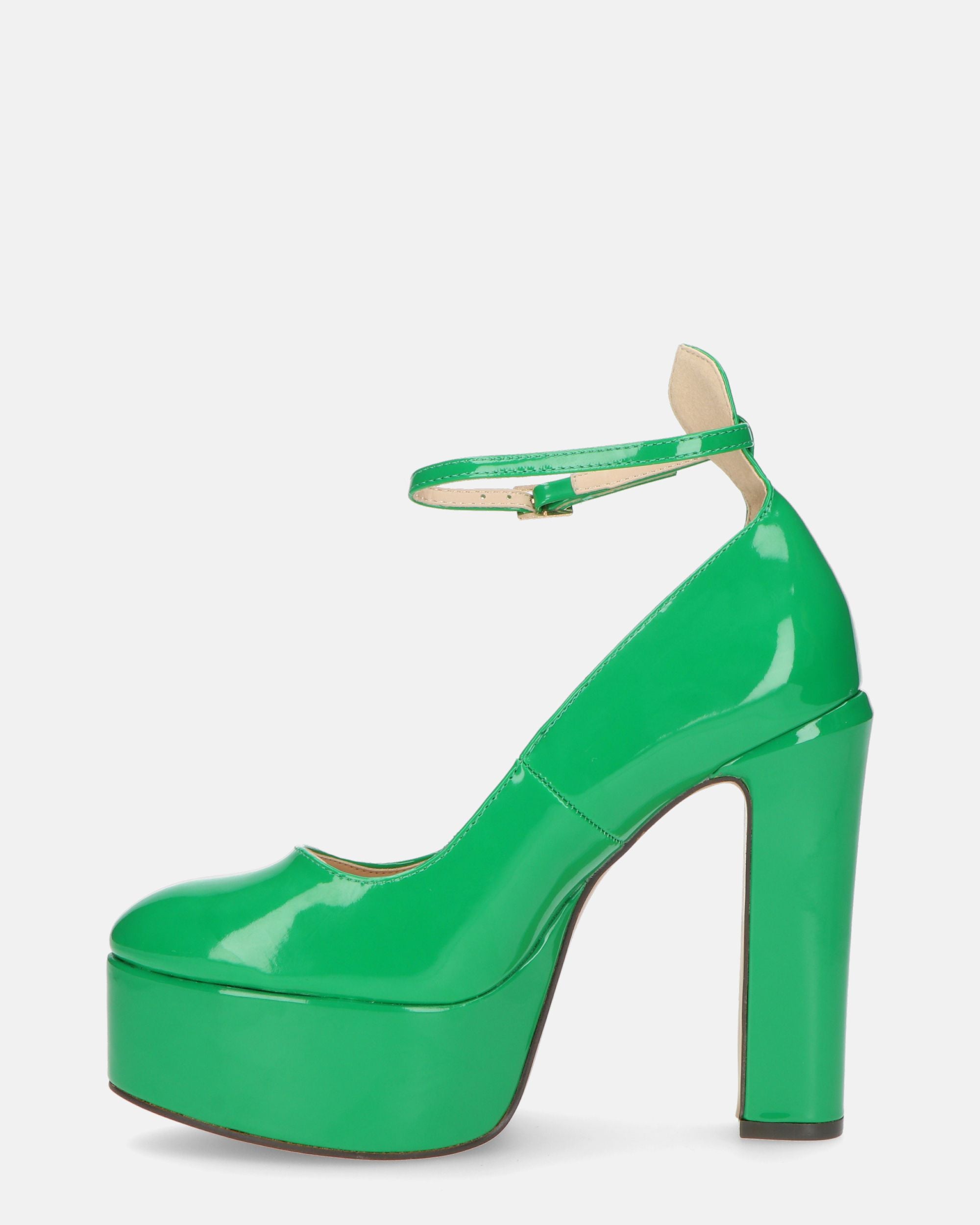 SOLEIL - chaussures à talons en vert glassy