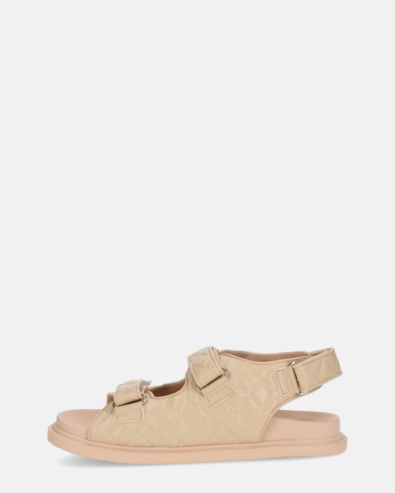 ALIZEE - sandali in ecopelle beige con effetto padded