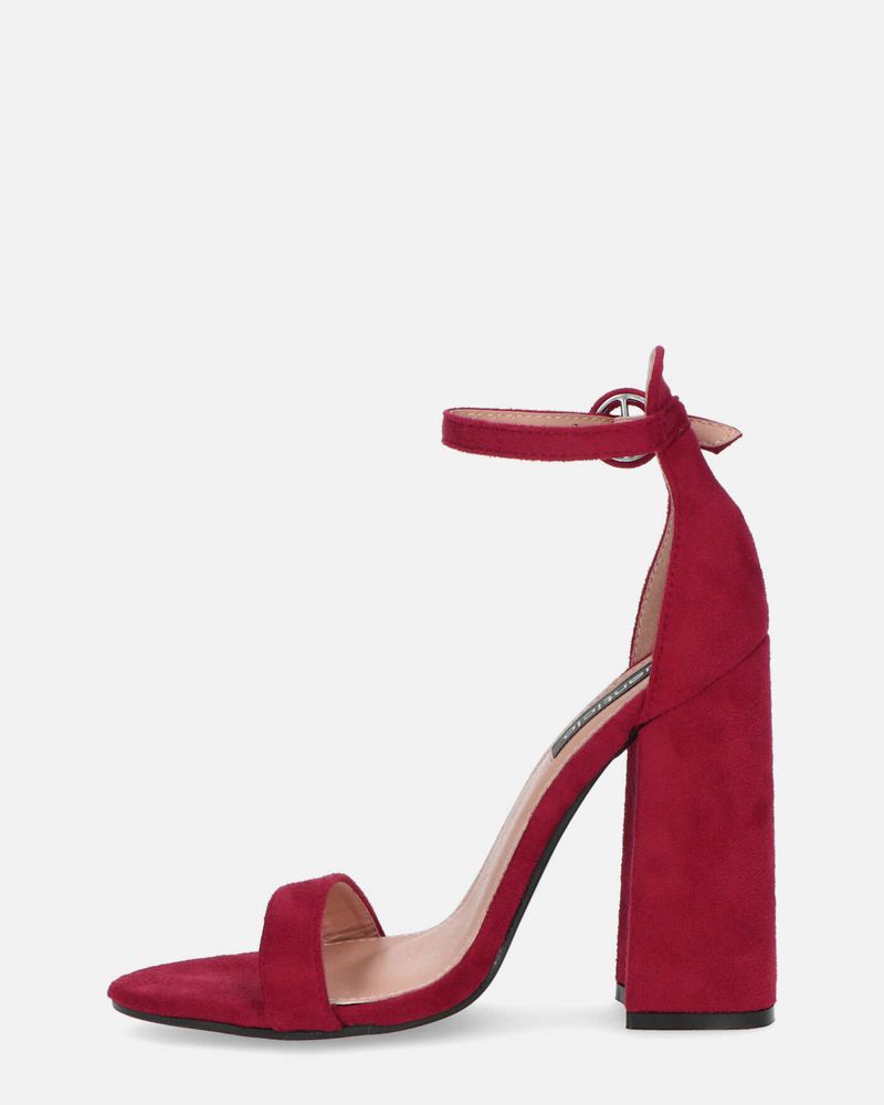 SELENE - sandalo con tacco in camoscio rosso