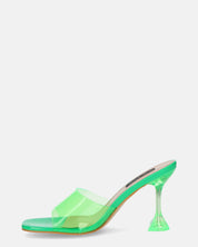 FIAMMA - sandalo con tacco in perspex verde con suola beige