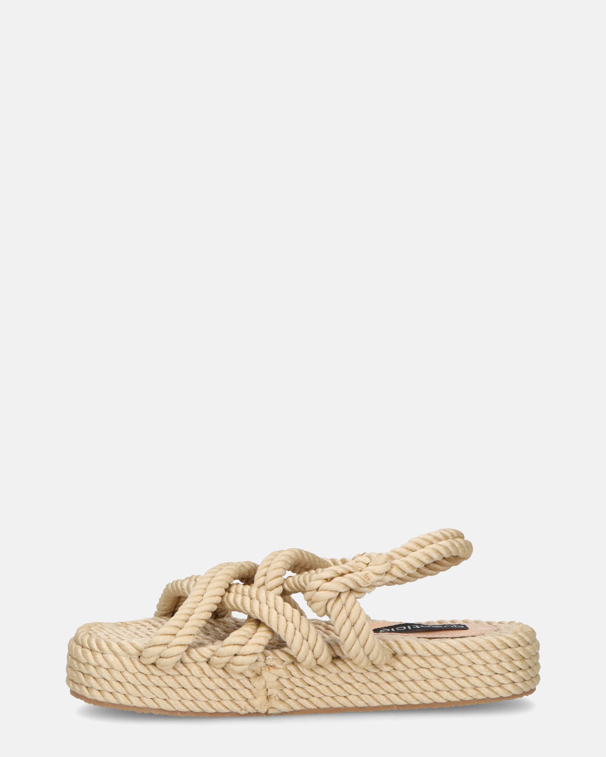 MARIYA - sandales en corde tressée beige