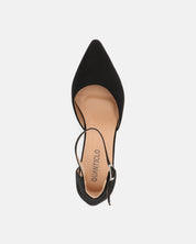 GINNY - sandalo in camoscio nero con tacco