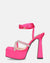 BIRGIT - sandali il satin fucsia con gemme