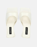 MILEY - sandali in ecopelle bianca con tacco squadrato