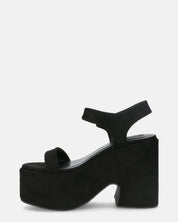 ALBA - tacco platform in camoscio nero
