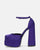 DELANEY - décolleté viola in raso, tacco alto e doppio plateau