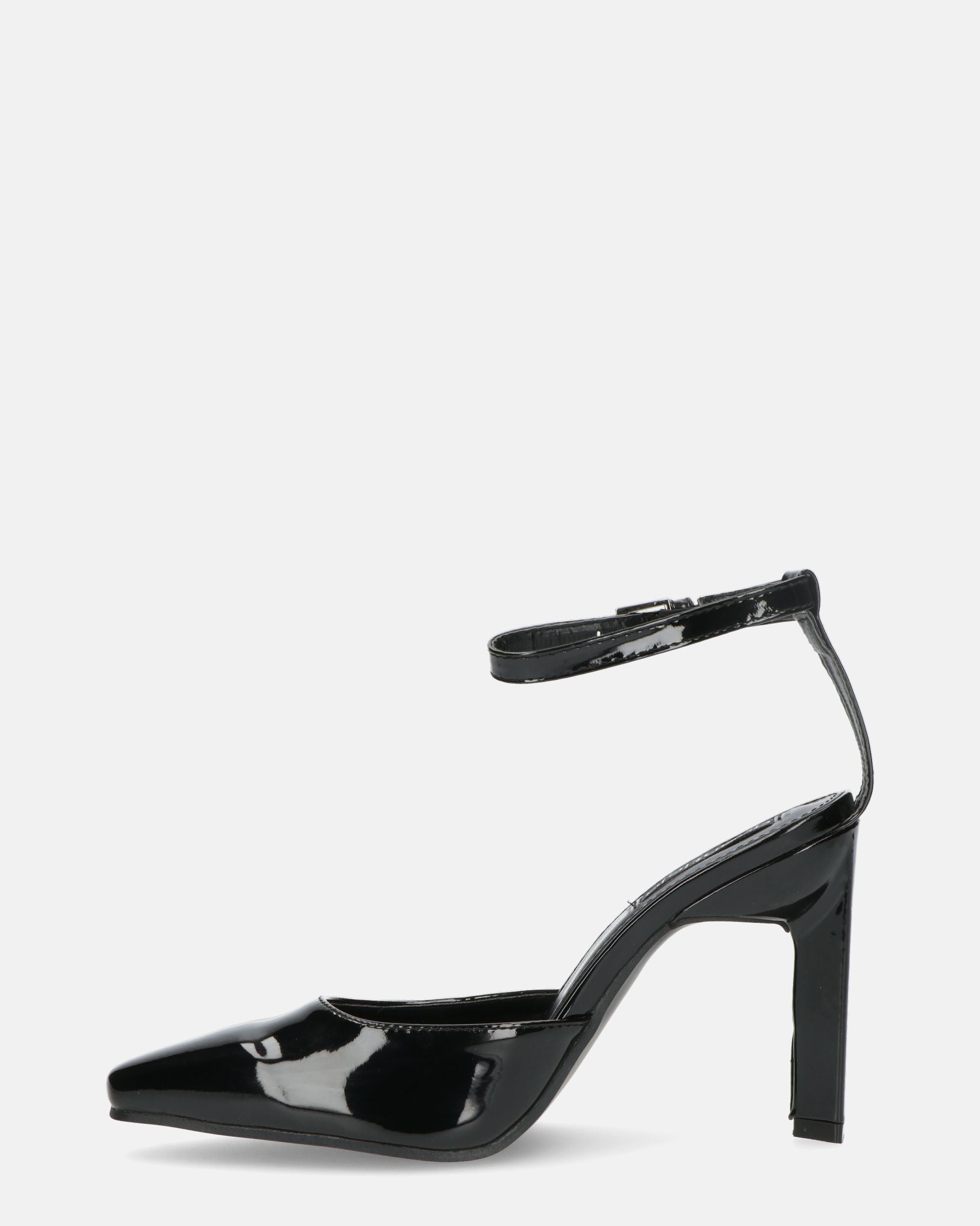 LUDWIKA - scarpe con tacco e cinturino con glassy nero