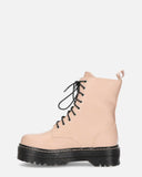 STACEE - stivaletto beige platform stringato