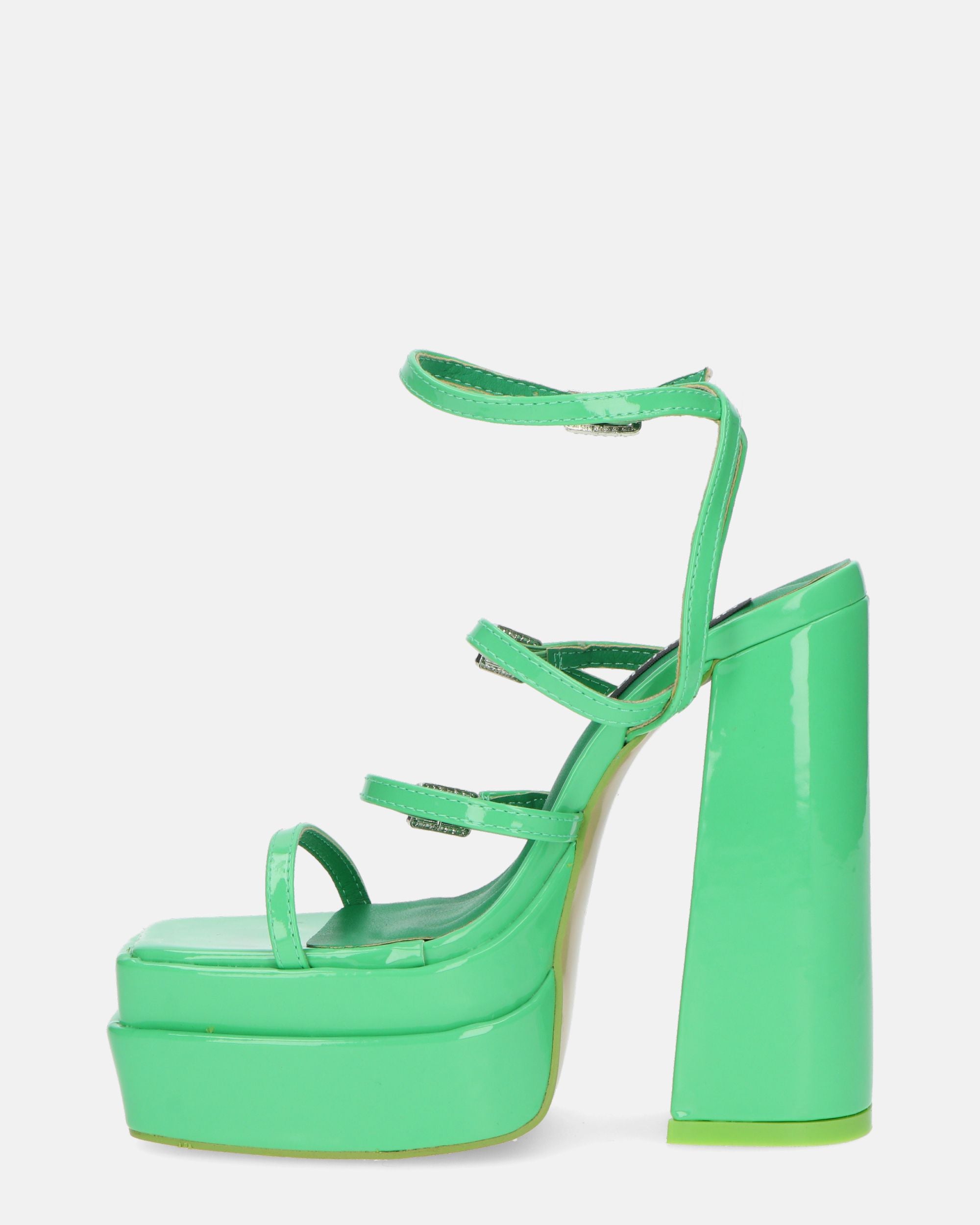 TEXA - sandali con cinturino e tacco alto in verde