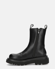 FEBE - chaussures noires avec élastique en simili cuir