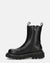 FEBE - chaussures noires avec élastique en simili cuir