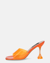FIAMMA - sandalo con tacco in perspex arancio con suola in PU