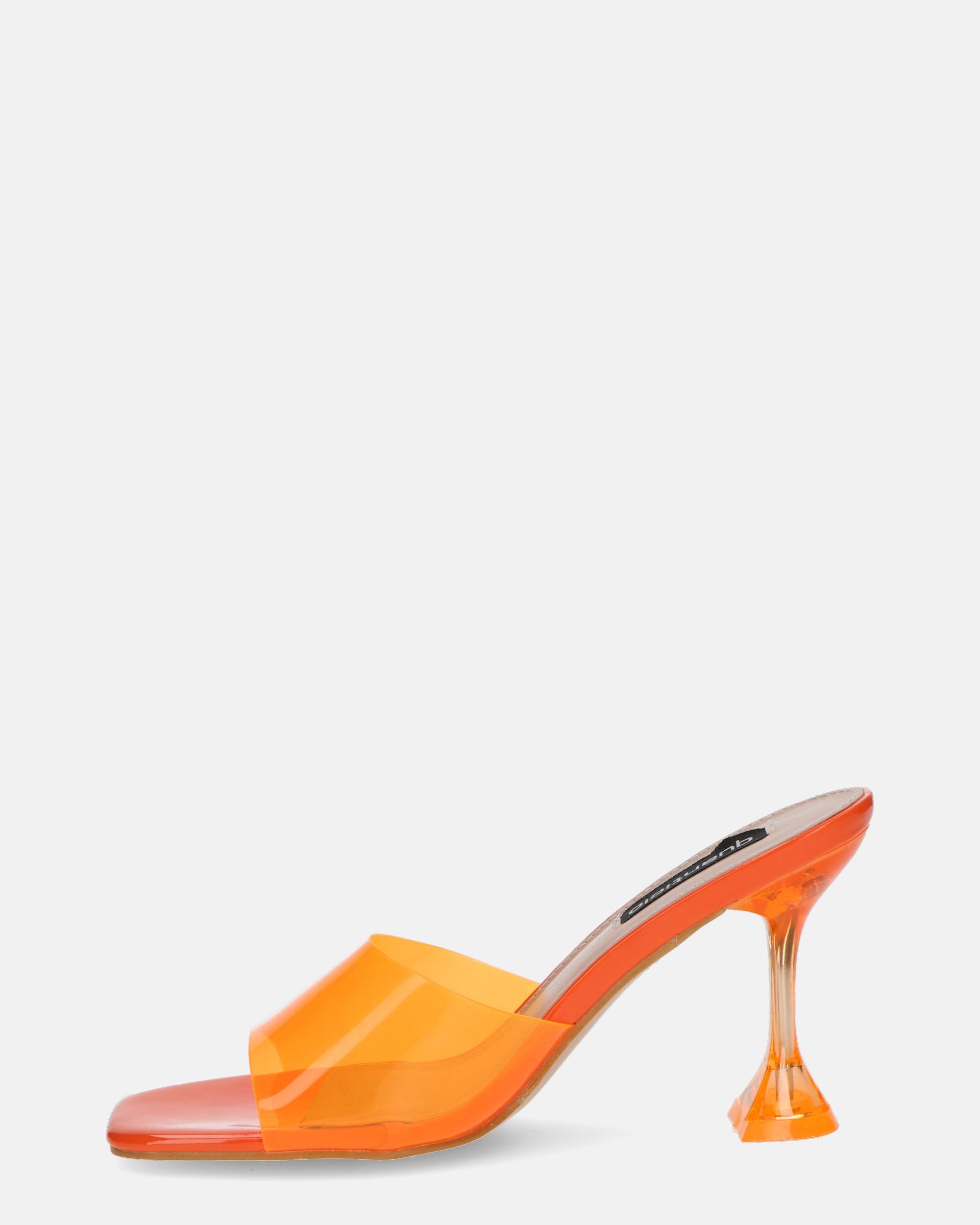 FIAMMA - sandalo con tacco in perspex arancio con suola in PU