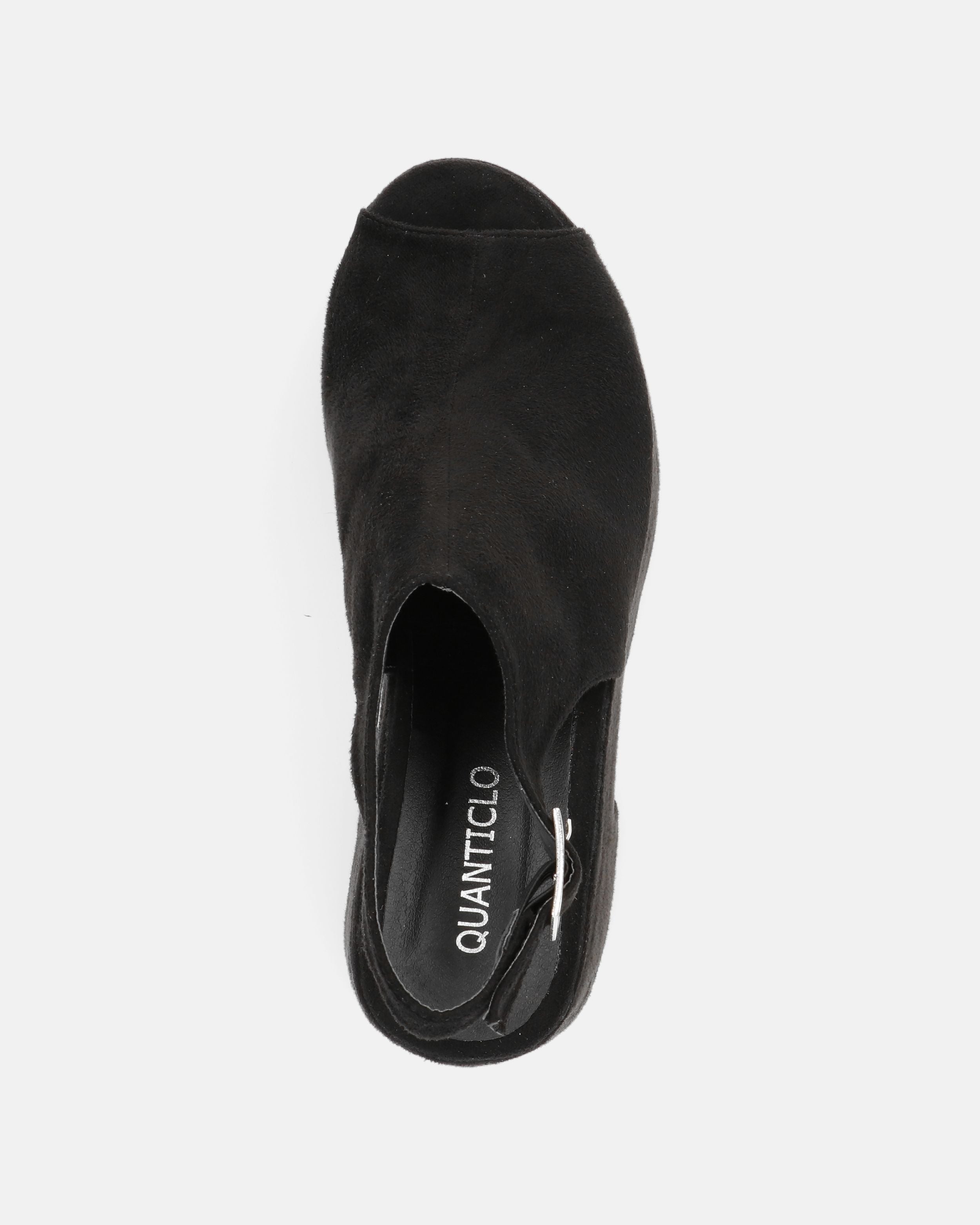 MARTA - tacco plateau in camoscio nero