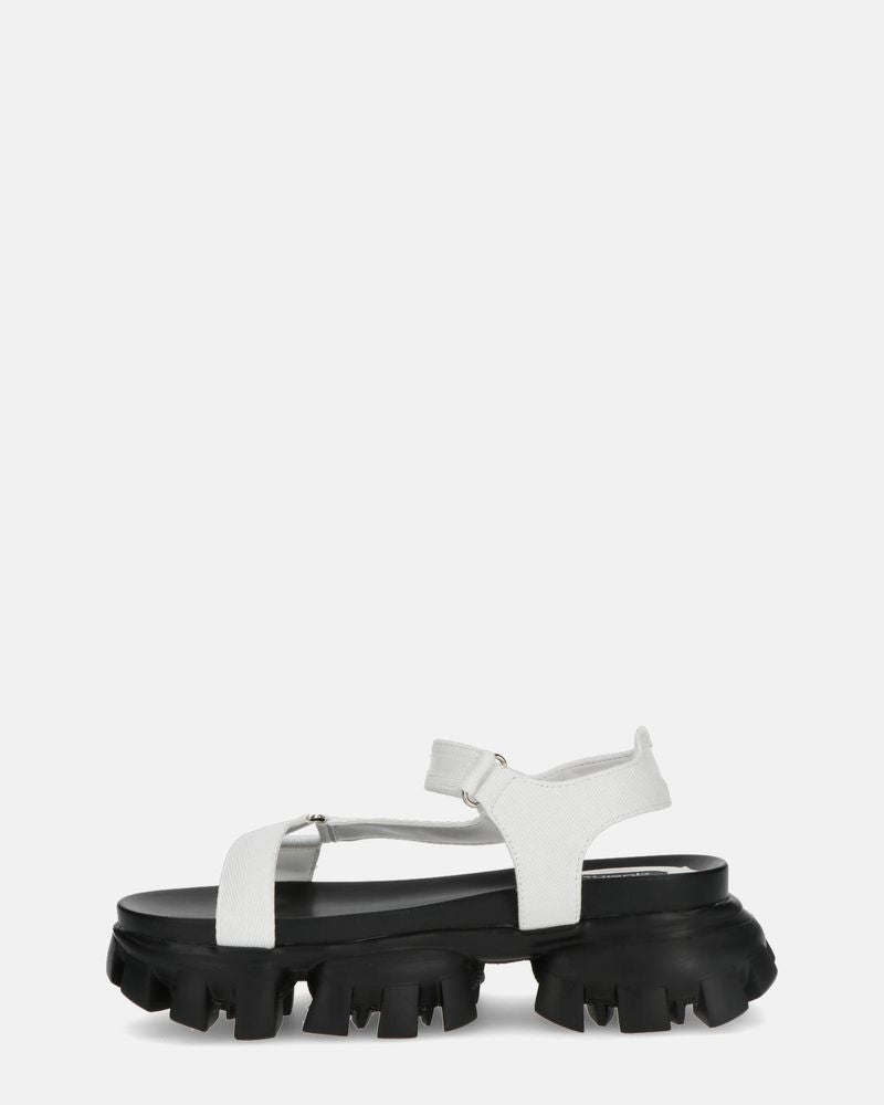 JENNY - sandali bianchi con chiusura in velcro