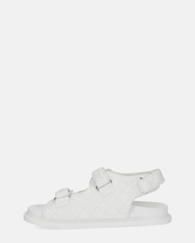 ALIZEE - sandali in ecopelle bianca con effetto padded
