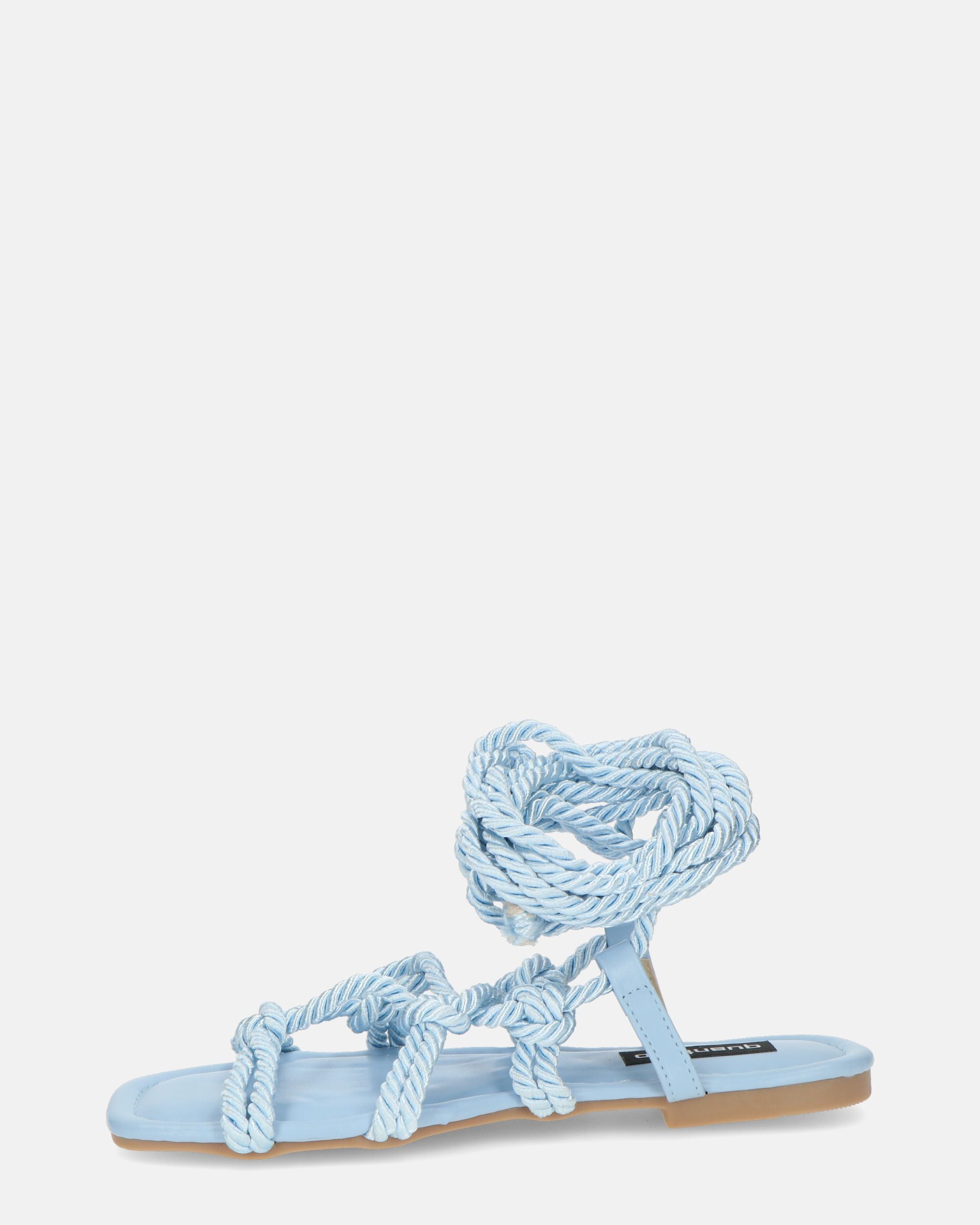 UNIQUE - sandali bassi azzurri con lacci