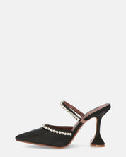 PERAL - scarpa con tacco in nero lycra con gemme