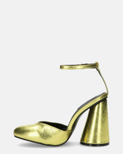 MAYBELLE - sandali in glassy dorato con tacco cilindrico