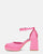 VIDA - scarpe con tacco squadrato in satin rosa