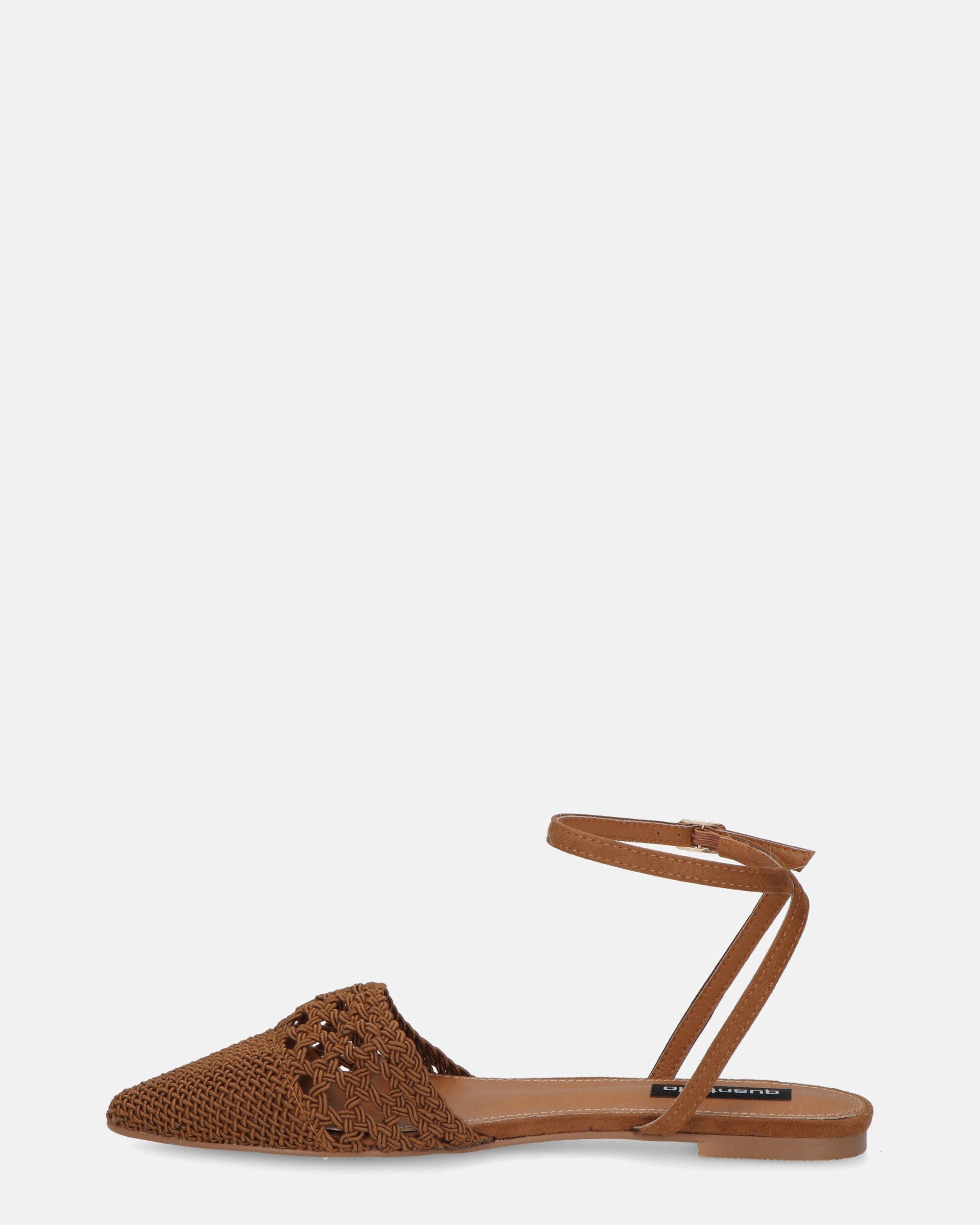 SWAMI - sandali bassi marroni con decorazione