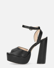 KAJSA - sandalo platform con tacco nero