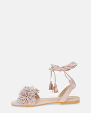 VALERY - sandali in camoscio beige con lacci