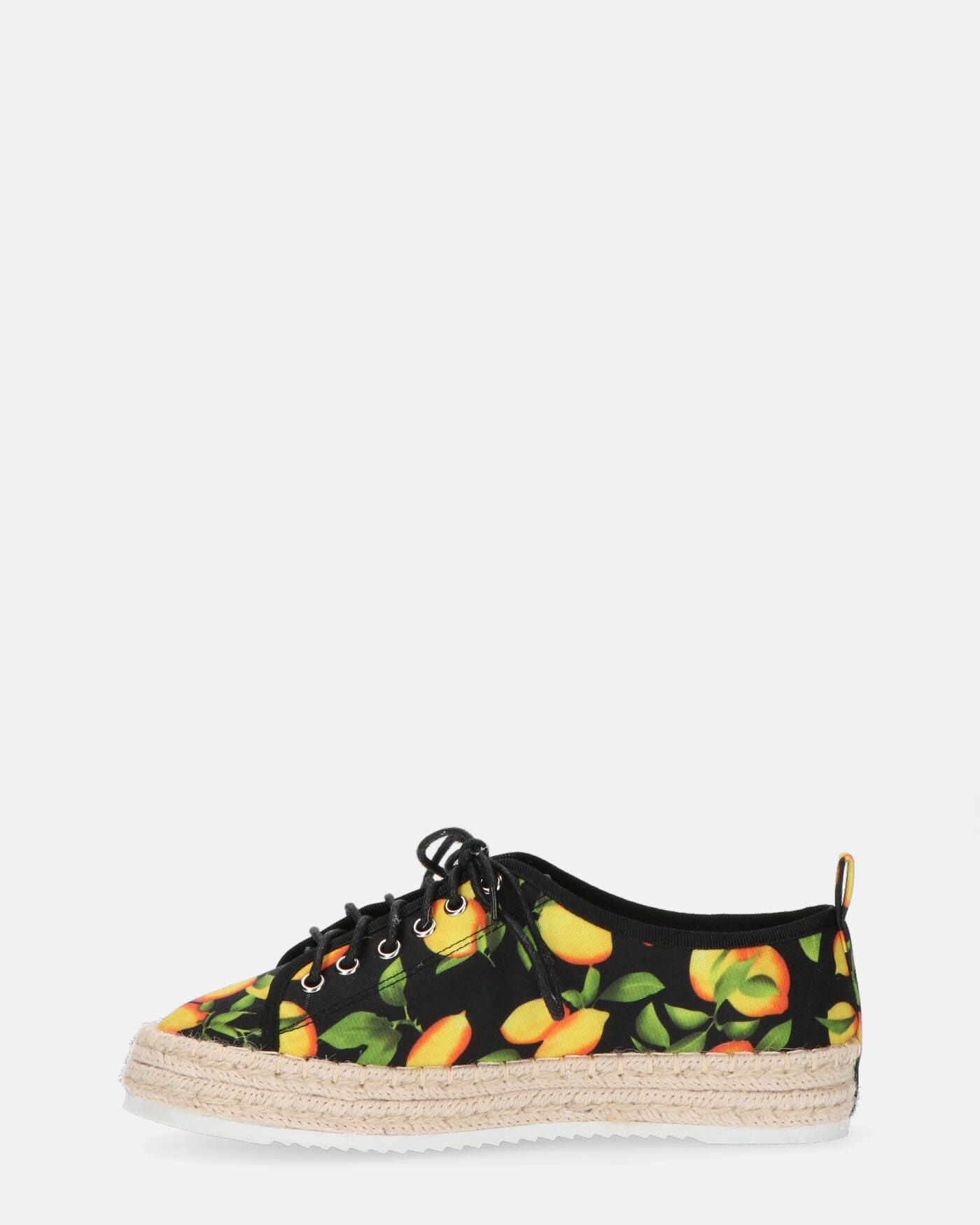 CHALICE - espadrille en imprimé citron
