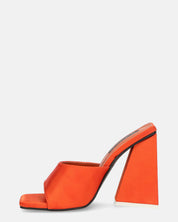 KAMELYA - escarpins talon carré lycra orange
