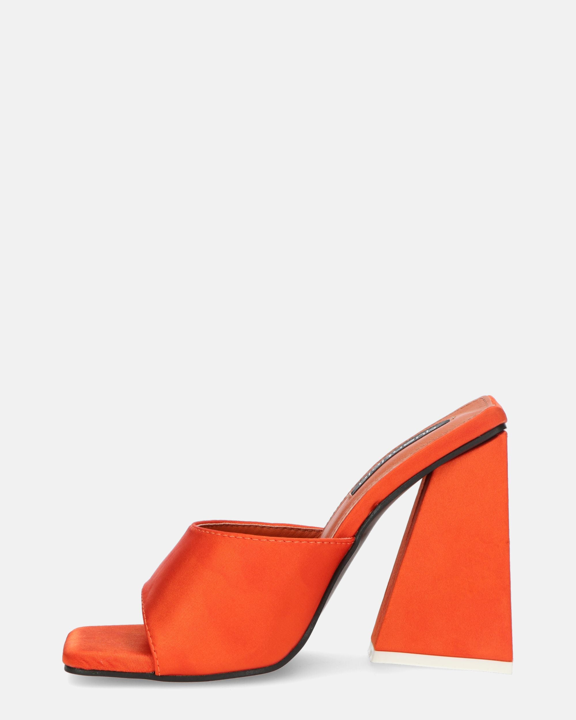 KAMELYA - escarpins talon carré lycra orange