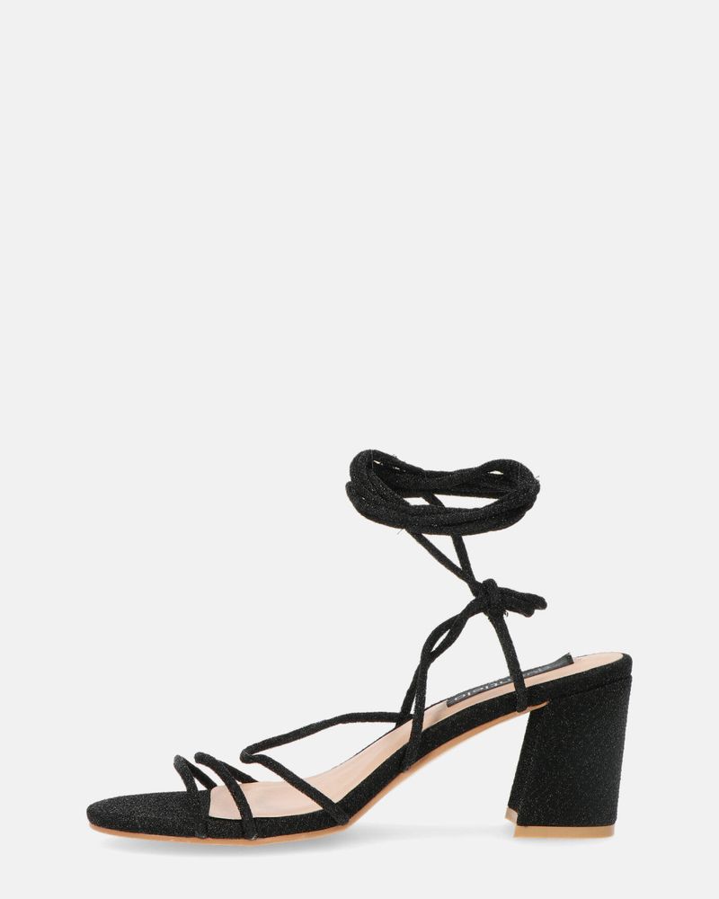 TALIA - sandales à talons en glitter noires