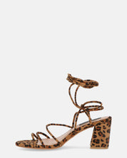 TALIA - sandali con tacco in camoscio leopardato