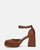 VIDA - scarpe con tacco squadrato in satin marrone