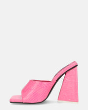 BUKET - sandali con tacco in rosa coccodrillo